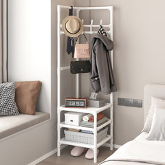 Multi-Layer Clothing Rack, Corner Storage Organizer Shelf, Coat Hat Rack Stand