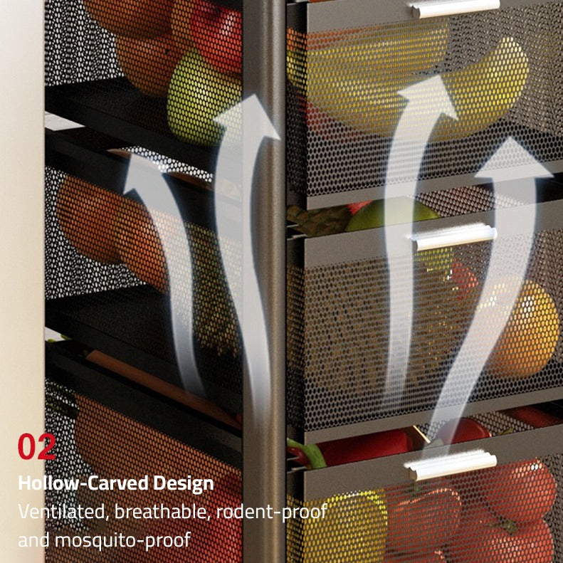 Multi-Layer Drawer Kitchen Trolley Rack, Movable Storage Cart, Pull-Out Organizer For Home