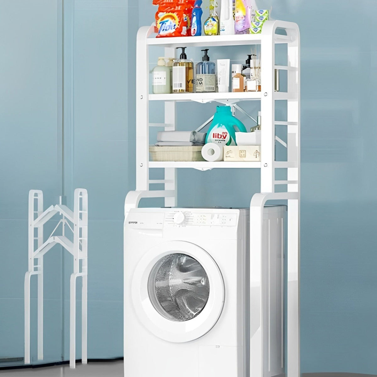 Multi-Layer Laundry Shelf Rack, Washing Machine Storage Organizer Stand