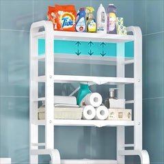 Multi-Layer Laundry Shelf Rack, Washing Machine Storage Organizer Stand