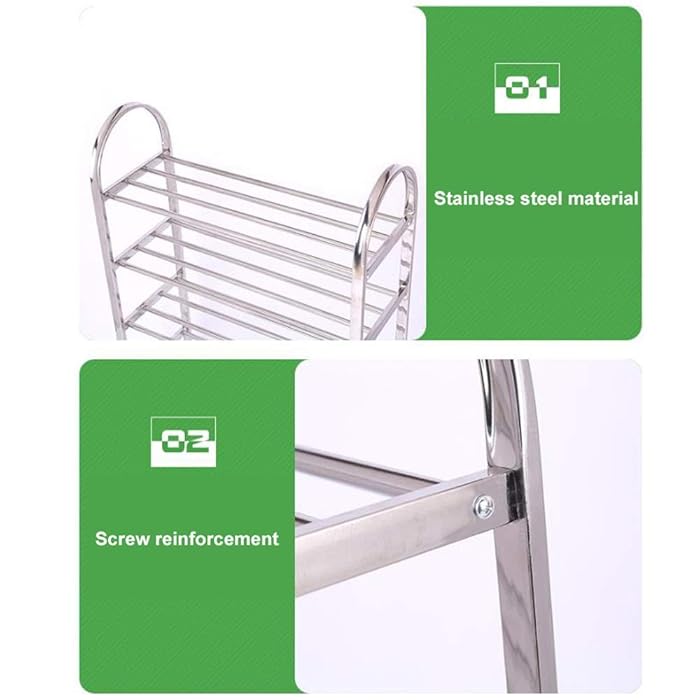 Multi-Layer Stainless Steel Shoes Rack - Space-Saving Shoe Cabinet Shelf