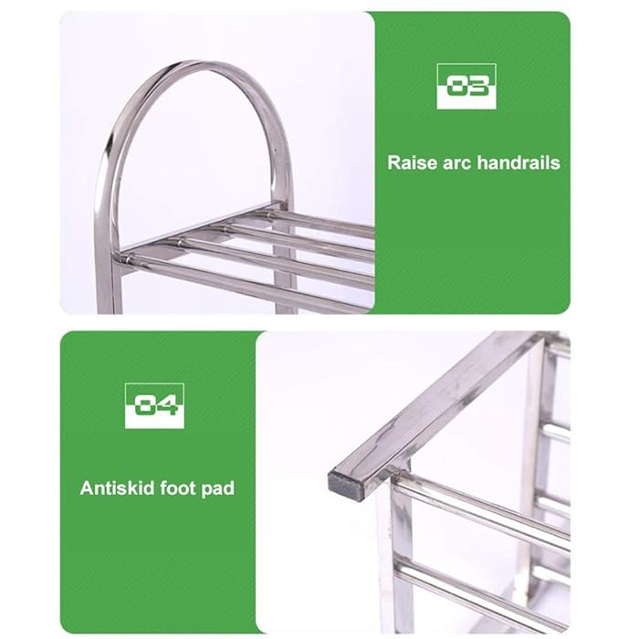 Multi-Layer Stainless Steel Shoes Rack - Space-Saving Shoe Cabinet Shelf