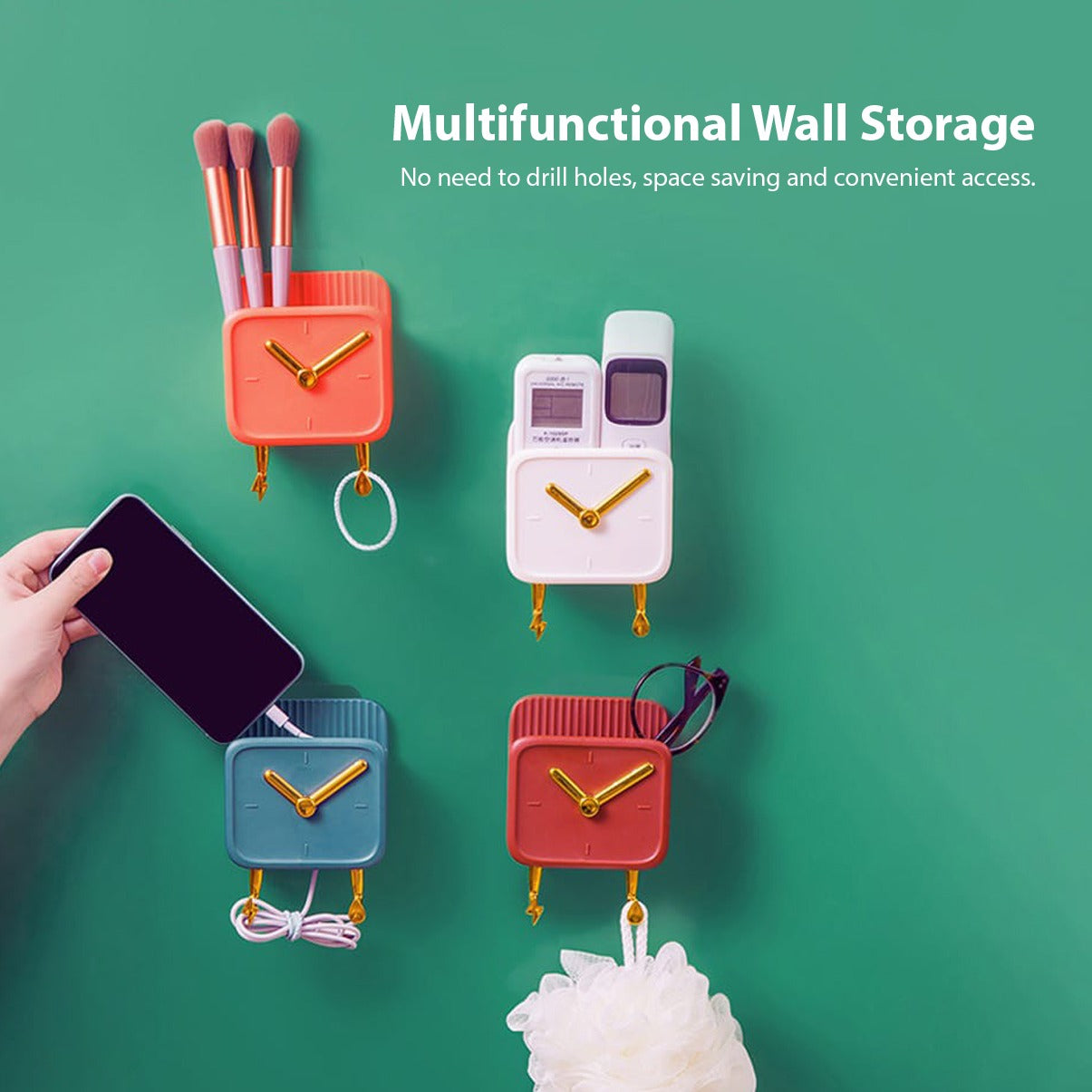 Multi-Purpose Wall-Mounted Storage Rack, Small Shelf Organizer For Bedroom, Kitchen, Bathroom