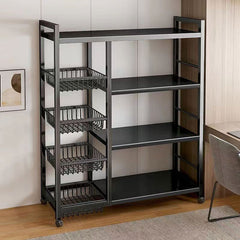 Multi-Tier Kitchen Storage Rack – Household Organizer Shelf with Mesh Baskets