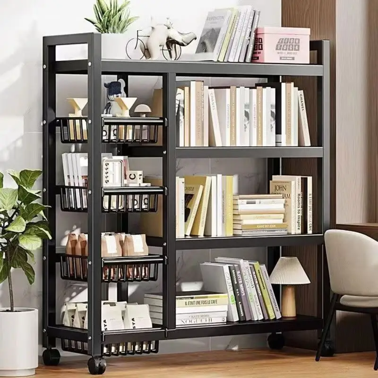 Multi-Tier Kitchen Storage Rack – Household Organizer Shelf with Mesh Baskets