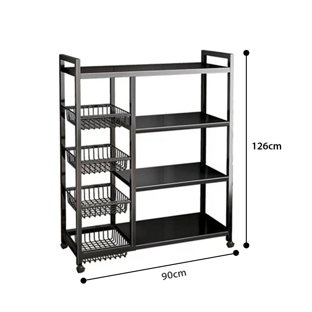 Multi-Tier Kitchen Storage Rack – Household Organizer Shelf with Mesh Baskets