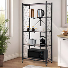 Multi-tier Storage Shelves – Folding Wooden Organizer Rack for Home & Office