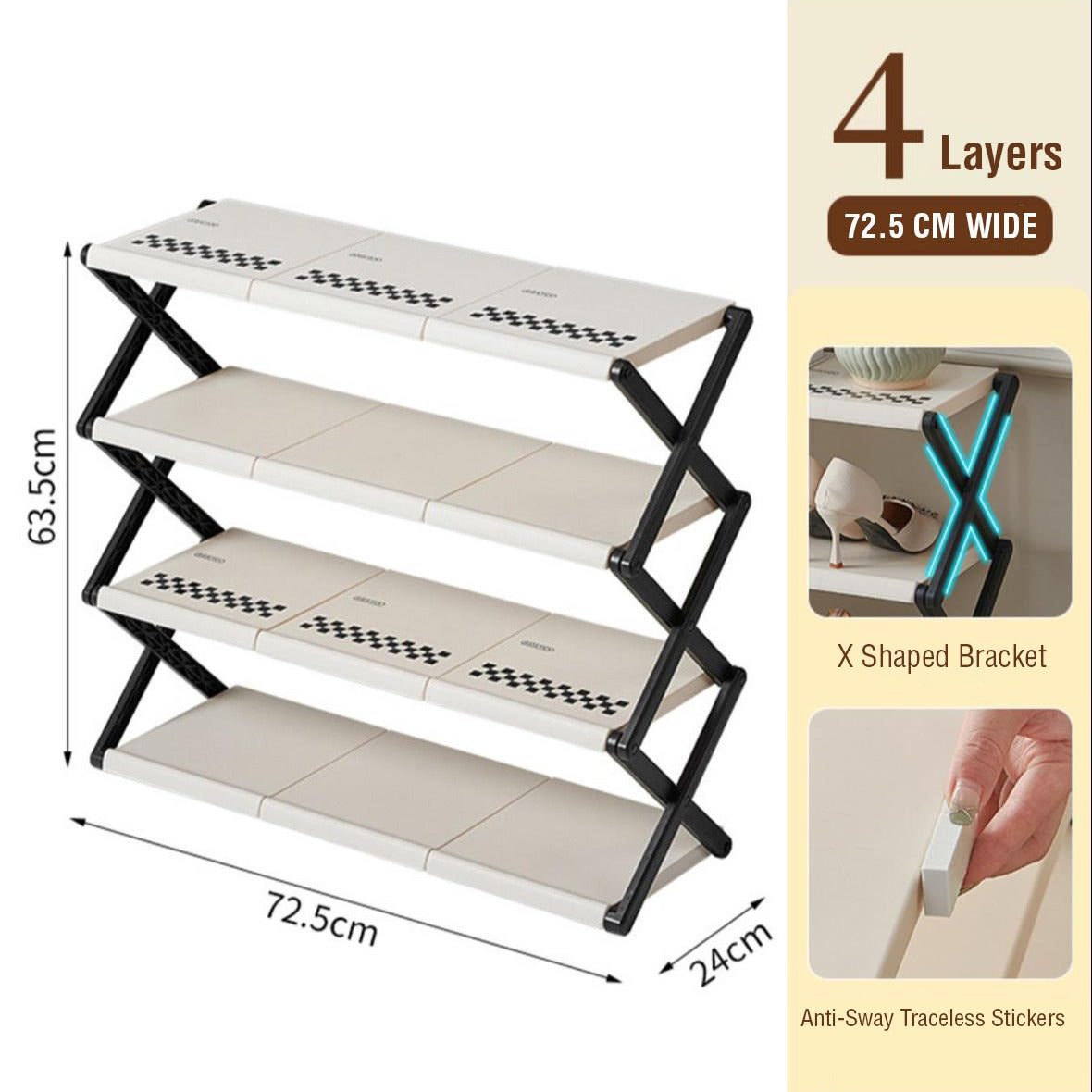 Foldable Multi-Layer Shoe Rack Shelf, Shoes Storage Organizer