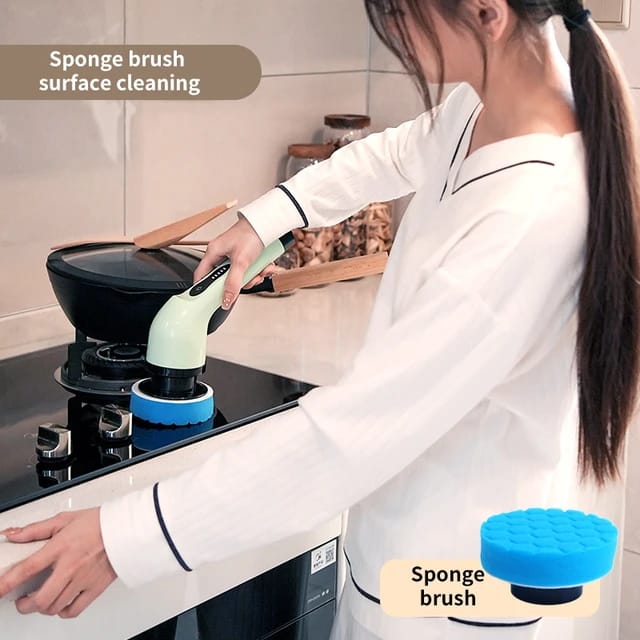Multifunctional Electric Cleaning Brush - 9-in-1 Cordless Power Spin Scrubber, Household Cleaning Gadget