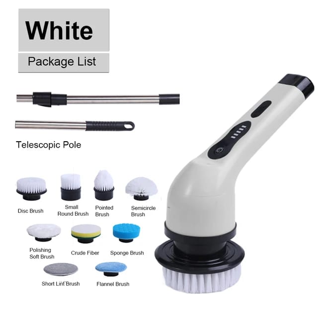 Multifunctional Electric Cleaning Brush - 9-in-1 Cordless Power Spin Scrubber, Household Cleaning Gadget