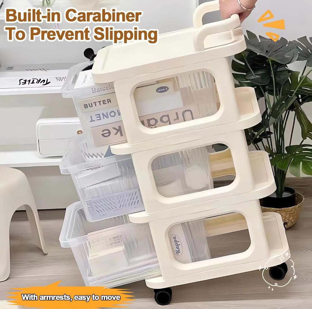 Multifunctional Storage Trolley Rack, Multi- Tier Drawer Cabinet For Kitchen, Bedroom, Office