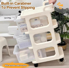 Multifunctional Storage Trolley Rack, Multi- Tier Drawer Cabinet For Kitchen, Bedroom, Office