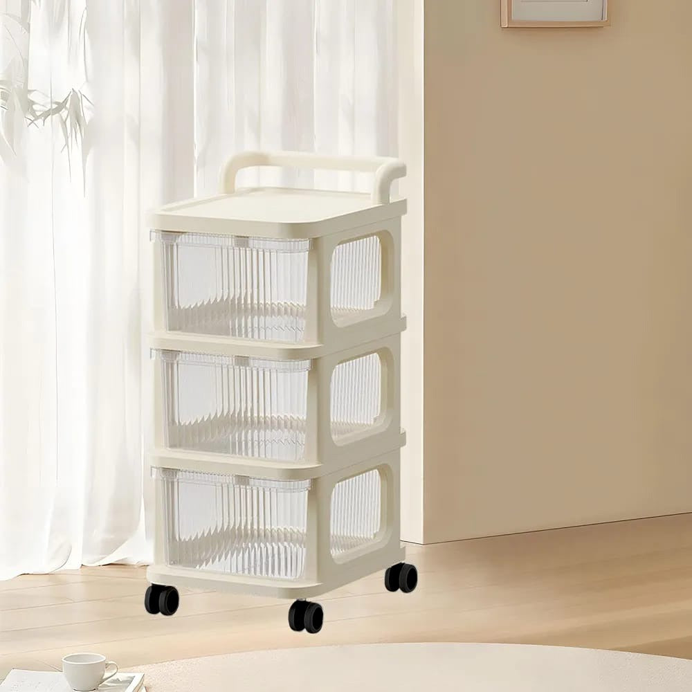 Multifunctional Storage Trolley Rack, Multi- Tier Drawer Cabinet For Kitchen, Bedroom, Office