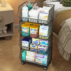 Multi layer Kitchen Trolley, Multipurpose Storage Organizer Cart, Kitchen Mesh Rack Shelf