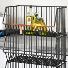 Multi layer Kitchen Trolley, Multipurpose Storage Organizer Cart, Kitchen Mesh Rack Shelf