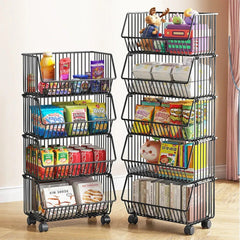 Multi layer Kitchen Trolley, Multipurpose Storage Organizer Cart, Kitchen Mesh Rack Shelf
