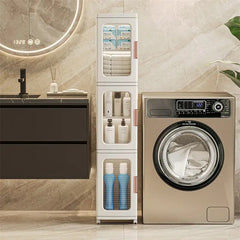 Narrow Tall Floor Storage Cabinet for Small Spaces with Doors and Wheels for  Bathroom, Kitchen, Pantry