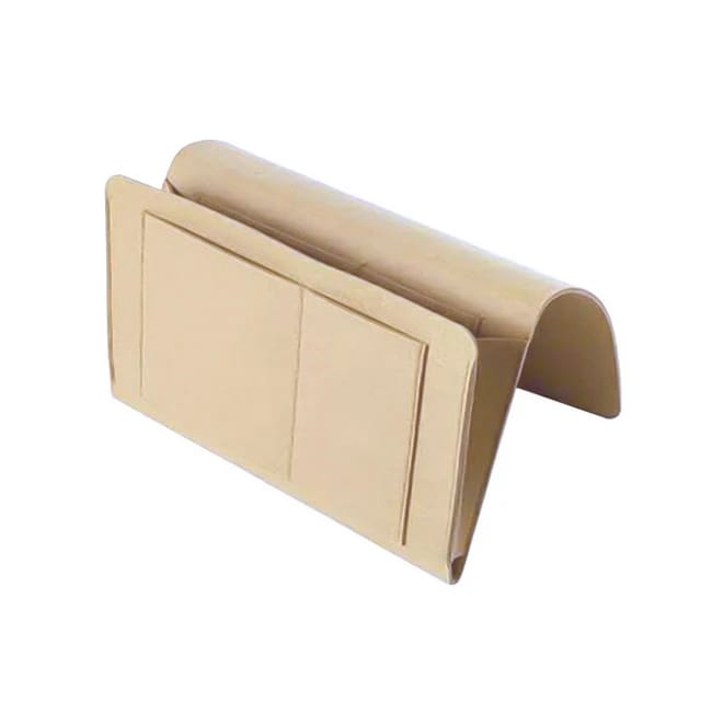 Felt Bedside Storage Bag - Sofa Bed Hanging Pocket Organizer for Remote, Books, Laptop