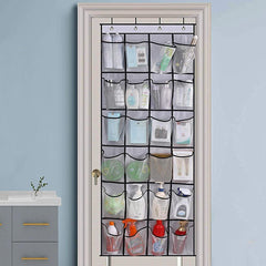 Over the Door Shoe Holder Rack - 28 Pocket Closet Organizer, Hanging Storage Hanger for Slippers, Toys, Clothes