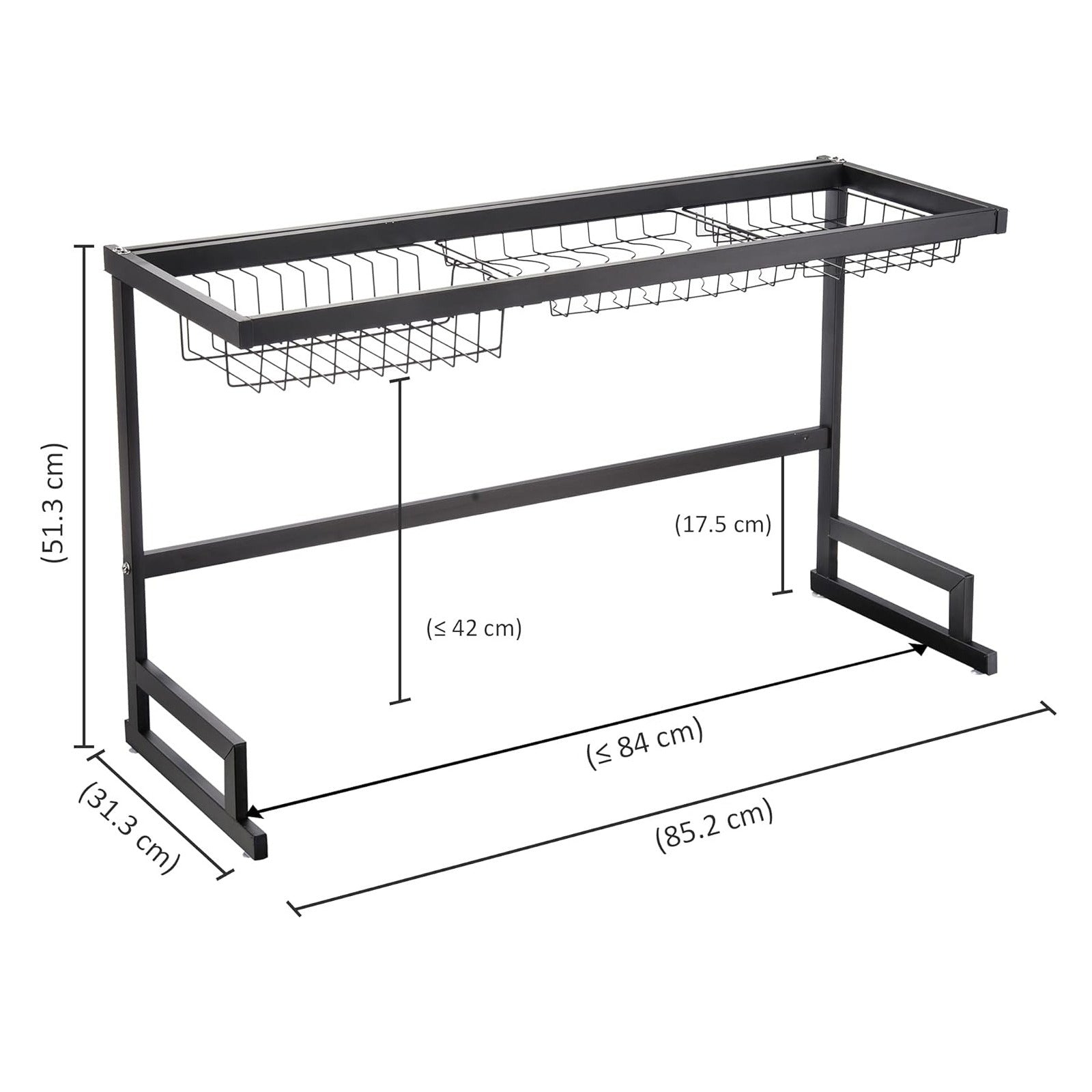 Over the Sink Dish Drying Rack, Stainless Steel Kitchen Rack