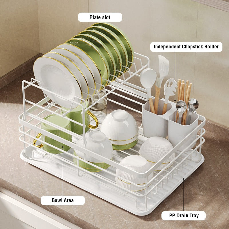 Dish Drying Rack, Countertop Dish Storage Holder, Dish Organizer For Kitchen