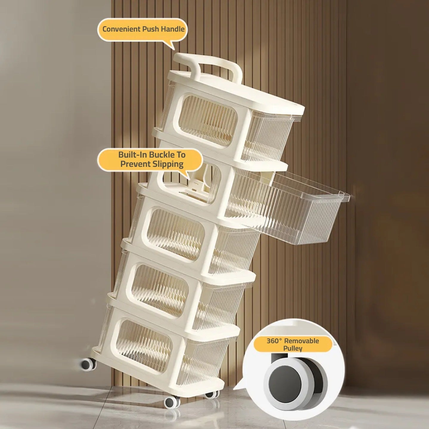 Multifunctional Storage Trolley Rack, Multi- Tier Drawer Cabinet For Kitchen, Bedroom, Office