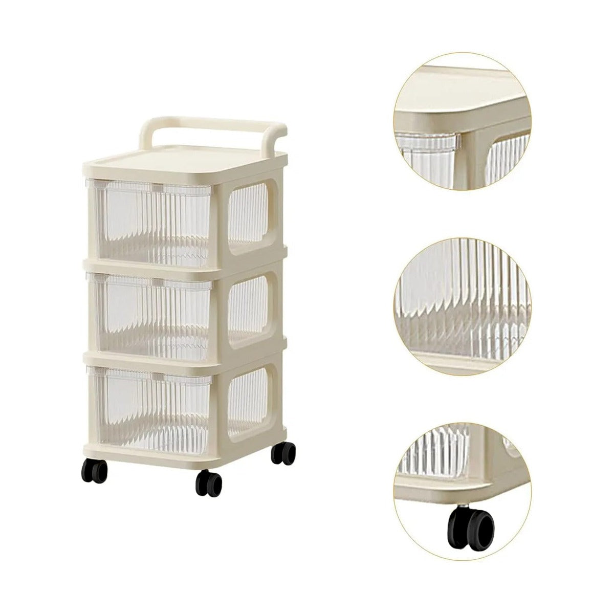 Multifunctional Storage Trolley Rack, Multi- Tier Drawer Cabinet For Kitchen, Bedroom, Office
