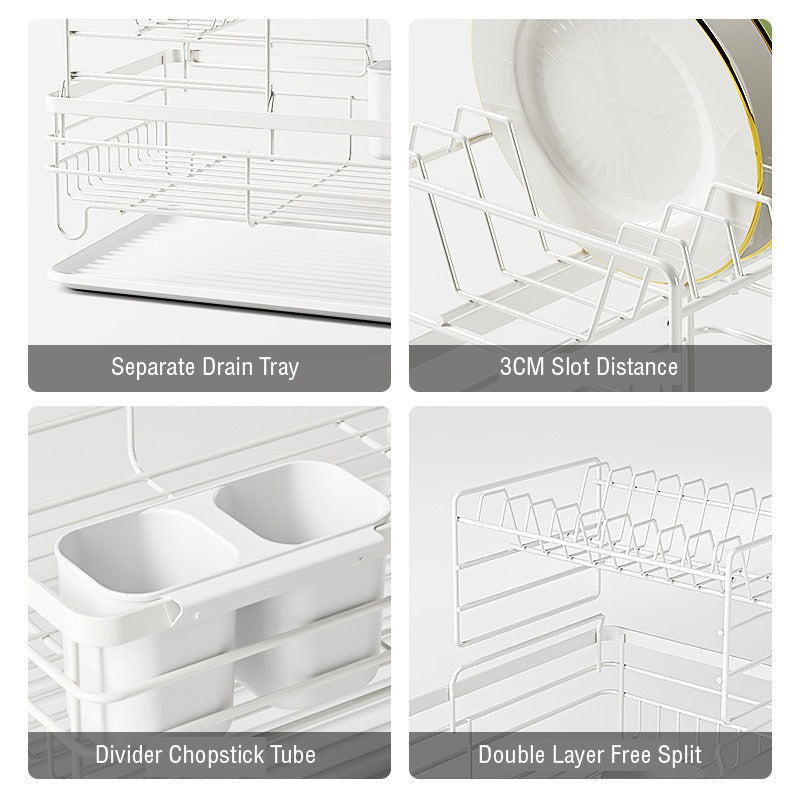 Dish Drying Rack, Countertop Dish Storage Holder, Dish Organizer For Kitchen