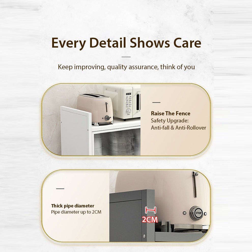 Kitchen Pantry Storage Cabinet Cupboard, Multi-Layer Organizer Shelf Rack