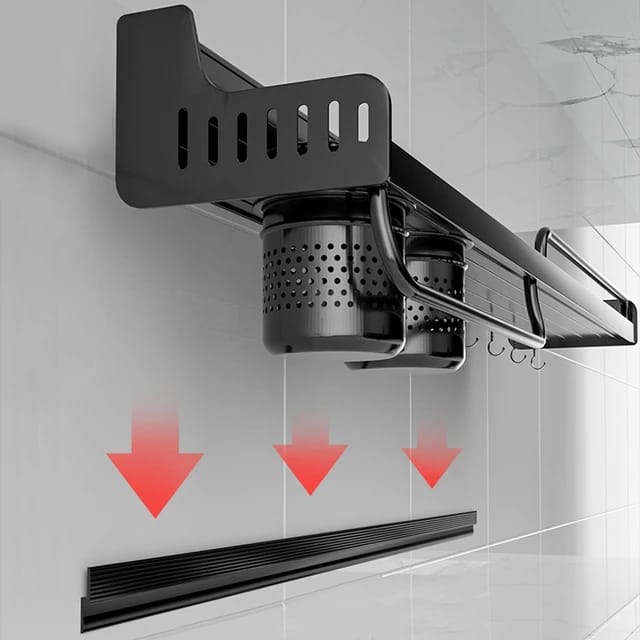 Wall- Mounted Kitchen Storage Rack, Multi-Purpose Kitchen Holder Spice, Spoon, Knife, Kitchen Towel Organizer