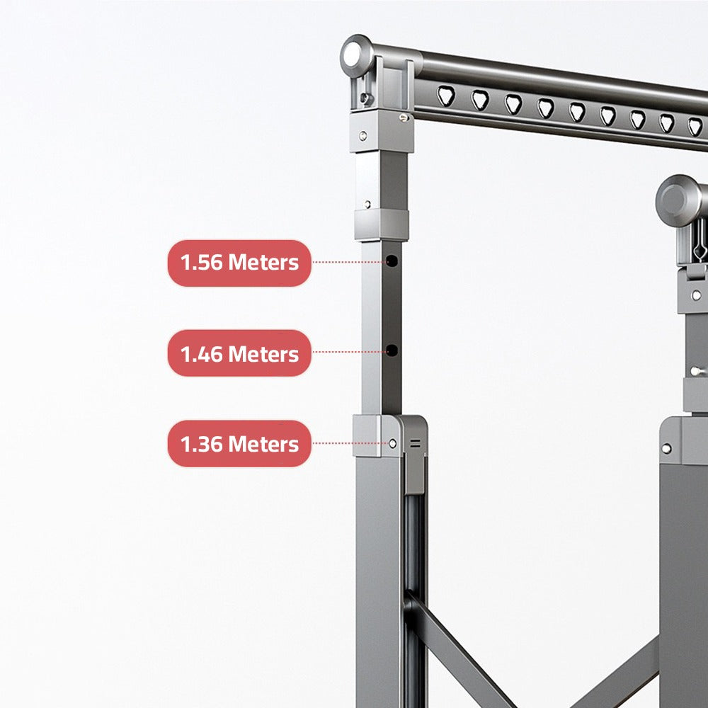 Double Rod Cloth Drying Stand, Movable Garment Display Stand For Home