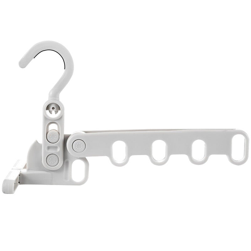Portable Foldable Clothes Hanger - 5-Hole Hook for Indoor Outdoor Use, Ideal for Closet and Bathroom