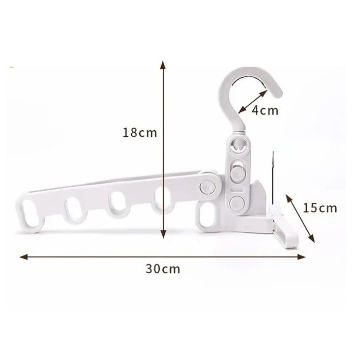 Portable Foldable Clothes Hanger - 5-Hole Hook for Indoor Outdoor Use, Ideal for Closet and Bathroom