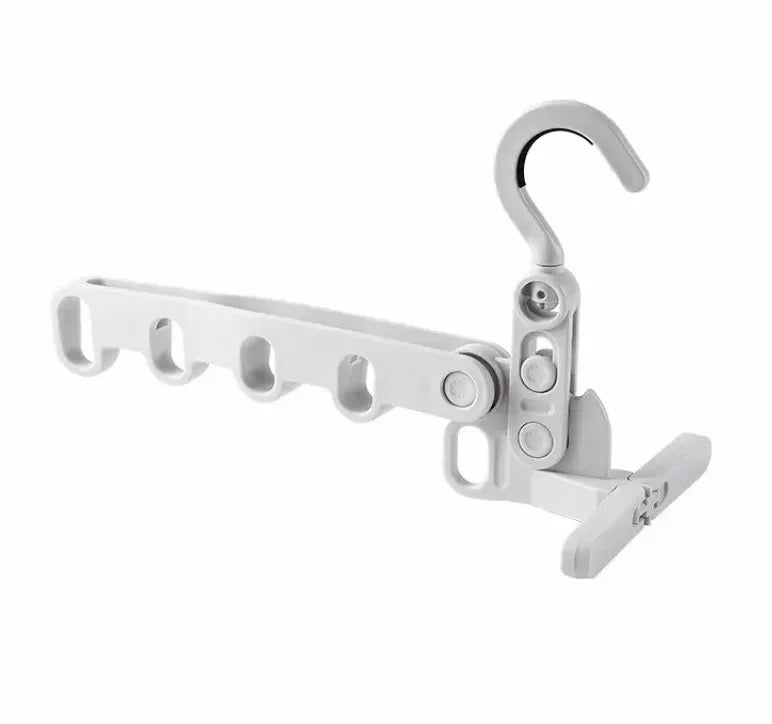 Portable Foldable Clothes Hanger - 5-Hole Hook for Indoor Outdoor Use, Ideal for Closet and Bathroom