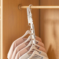Portable Foldable Clothes Hanger - 5-Hole Hook for Indoor Outdoor Use, Ideal for Closet and Bathroom