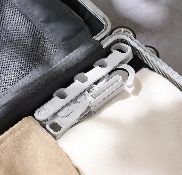 Portable Foldable Clothes Hanger - 5-Hole Hook for Indoor Outdoor Use, Ideal for Closet and Bathroom
