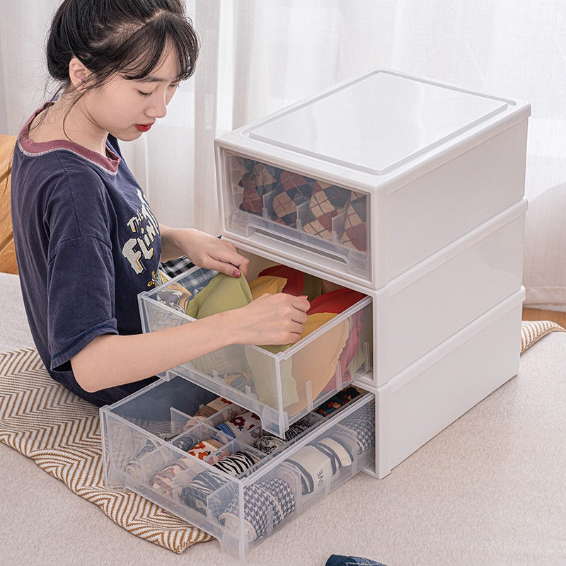 Drawer Type Wardrobe Organizer Box, Stackable Clothes Storage Container Underwear, Socks Organizer Rack