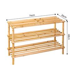 Homeway 3 Tier Wooden Shoe Rack, Shoe Organizer Shelf