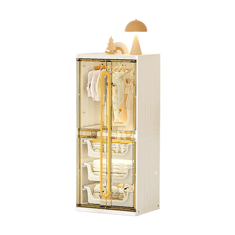 Modern Wardrobe Cloth Storage Cabinet Rack, Hanging Shelf Closet Organizer for Baby to Adult
