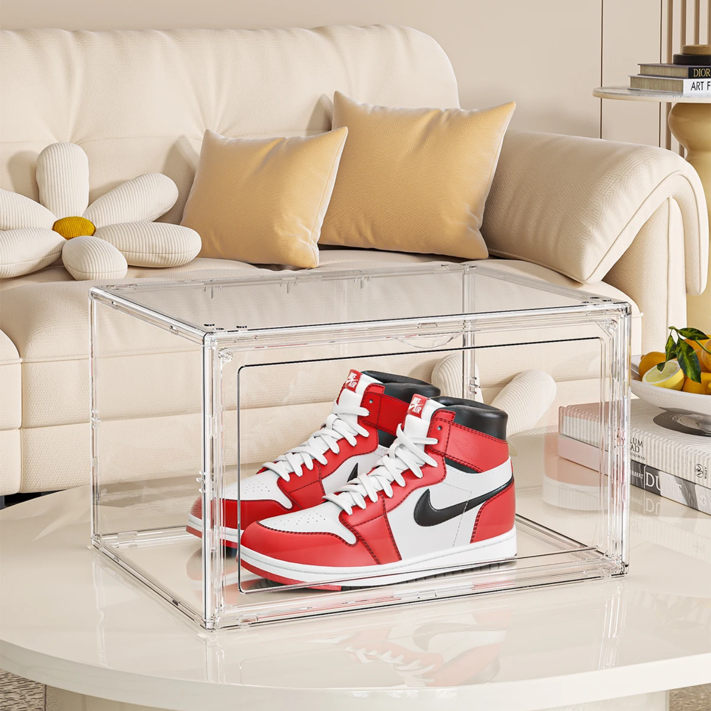 1 Pcs Stackable Transparent Shoe Box Organizer, Multipurpose Display Case, Sneakers Storage Rack