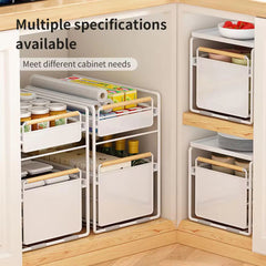 Under Sink Storage Rack - Drawer-Type Kitchen and Bathroom Organizer Shelf