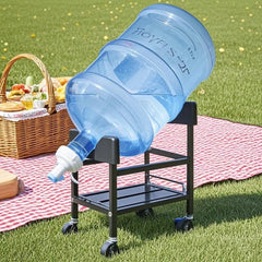 Water Jug Dispenser Stand, 5 Gallon Water Dispenser Holder with Bottle Valve, Bottom Shelf