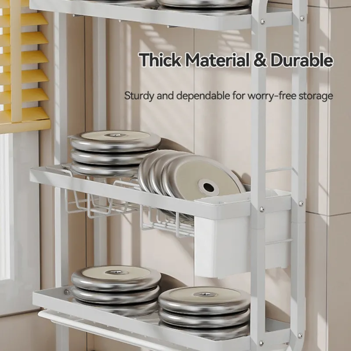 Kitchen Dish Storage Rack, Countertop Dish Drying Organizer Stand for Plates, Cups & Utensils