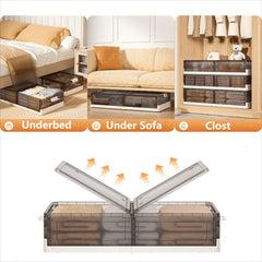 Foldable Under Bed Rolling Storage Organizer Container, Multi-purpose Storage Bin For Bedroom