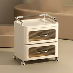 Rolling Storage Rack Cabinet with Drawers, Multi-functional Movable Cart Shelf Organizer