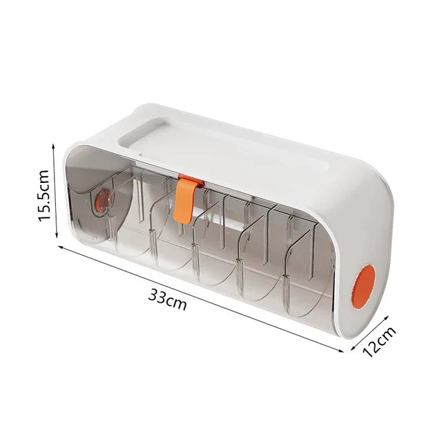 Wall Mounted Underwear Storage Box, 6 Cells Adjustable Socks Panties Storage Drawer Organizer
