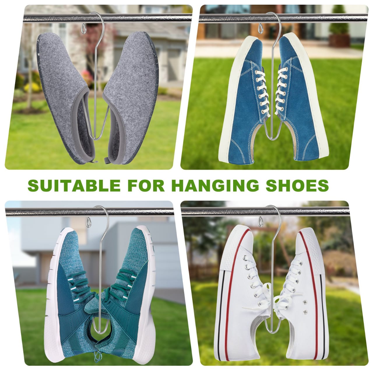 Shoe Drying Hanger Organizer, Hanging Storage Rack Hook for Sandals, Sneakers, Shoes