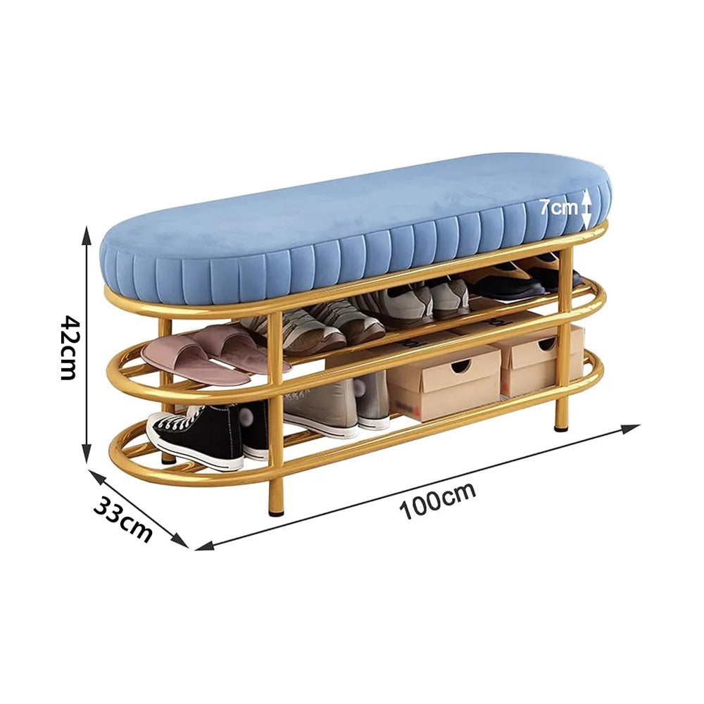 Shoe Storage Bench, Entryway Shoe Rack Organizer Shelf with Seating