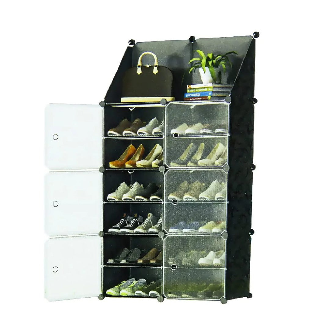Shoe Storage Cabinet, Plastic Shoe Rack Organizer Shelf