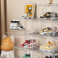 1 Pcs Stackable Transparent Shoe Box Organizer, Multipurpose Display Case, Sneakers Storage Rack